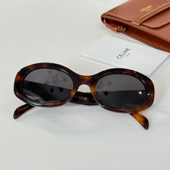 Celine Triomphe Oval Tortoise Sunglasses main image 6